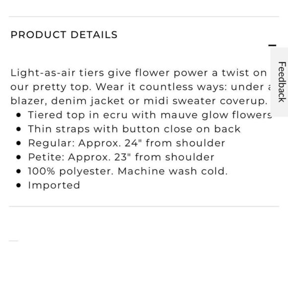 NWT WHBM Tiered Floral Top size XLP
STYLE: 570199560 - Picture 5 of 13